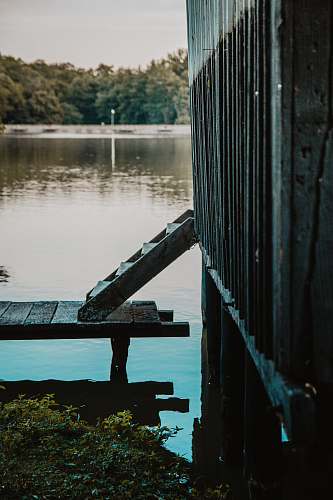 waterfront gray wooden dock beside body of water close-up photography dock