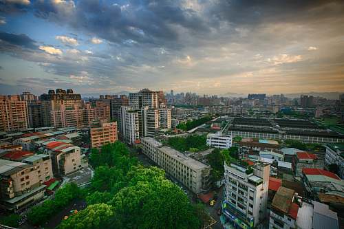 city birds eyeview of city landscape