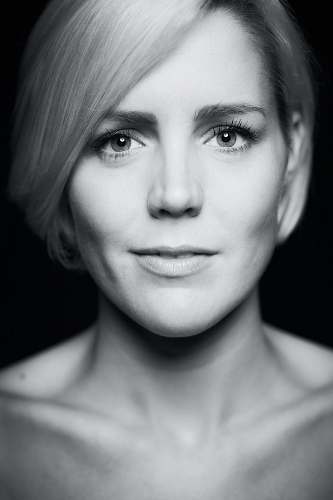  womans face in grayscale 