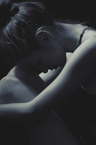 human grayscale photograph of woman grey