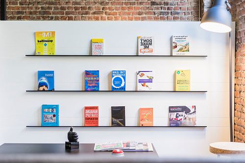 black wooden shelf