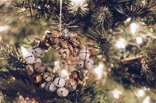 holiday brown and brass-colored bauble hanging decor christmas tree