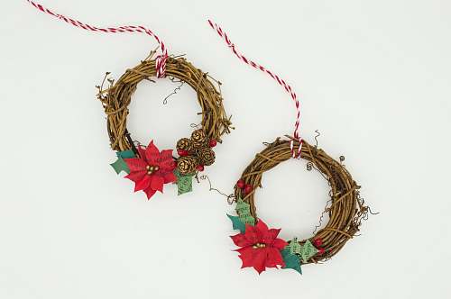 ornament two poinsettia wreathes christmas wreath