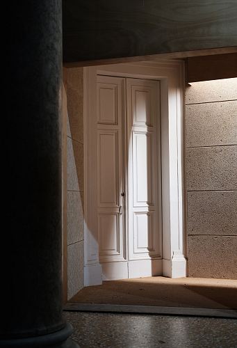 closed white wooden door