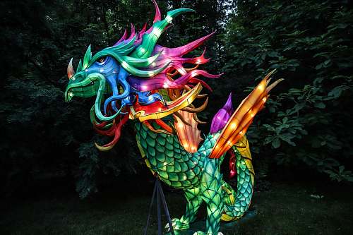 festival inflatable dragon crowd