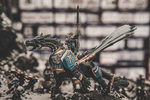 warhammer photo of knight riding dragon action figure figurine