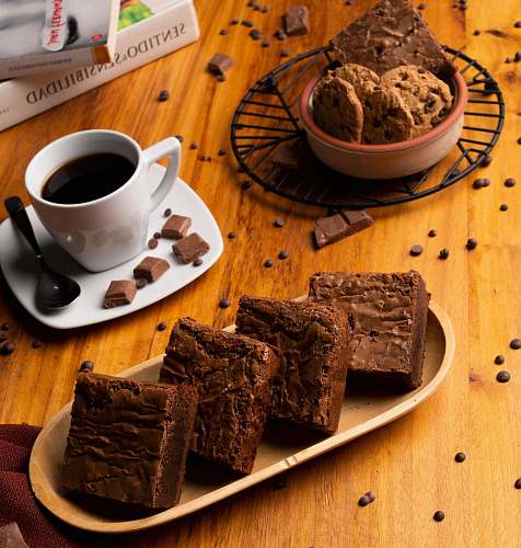 dessert brownies in brown tray chocolate
