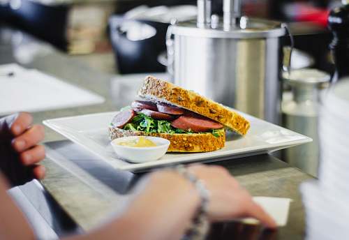 sandwich hamburger on white plate burger