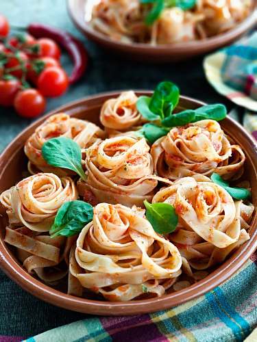plate rolled pasta pasta