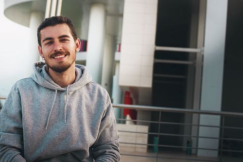 men's gray pullover hoodie