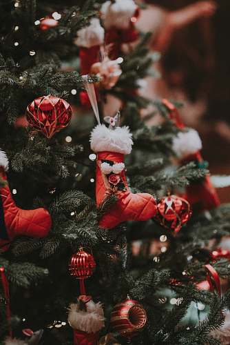 tree pre-lit Christmas tree with assorted Christmas tree ornaments christmas tree