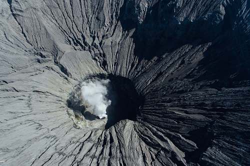 nature aerial view of volcano outdoors