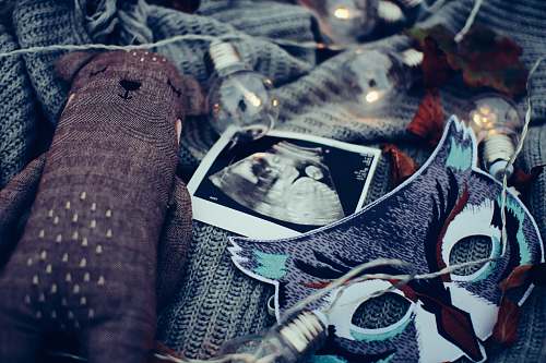 pregnancy ultrasound photo surrounded by string lights ultrasound