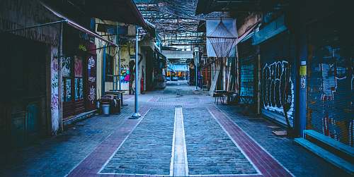 street gray concrete pavement town