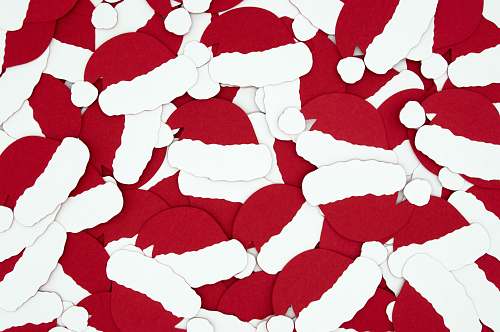 red Christmas hats digital wallpaper holiday