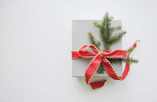 gift photo of white and red gift box holiday