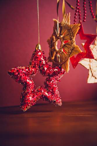 ornament red sequined star handing decor decor