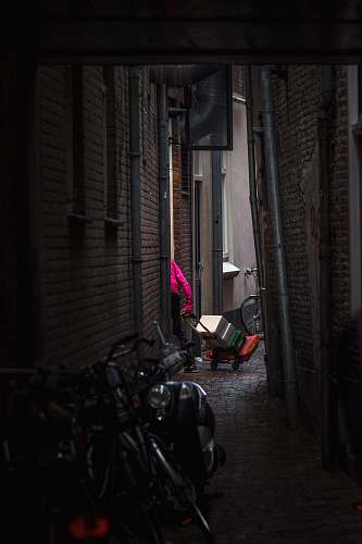 building black motor scooter urban