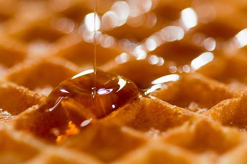 waffle waffle with syrup breakfast
