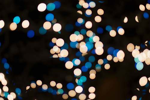 background blue and brown bookeh lights night