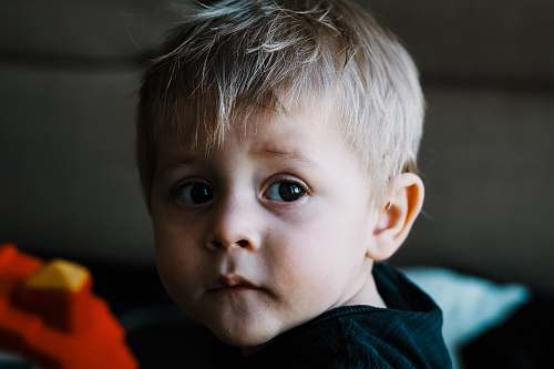 human boy in black shirt face
