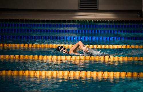 human person diving in pool swimming