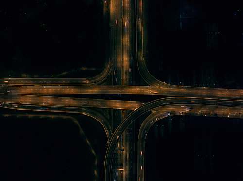 freeway aerial photo of road at night highway