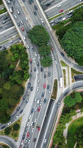 landscape aerial photo of street outdoors