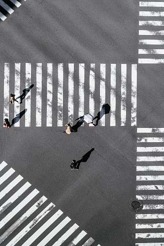 asphalt bird's-eye view photography of people crossing street tarmac