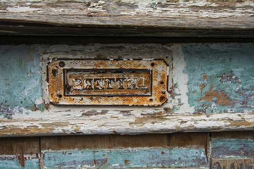 vintage letters signage inside wooden panel old