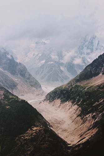ice mountains covered with snow in nature photography slope