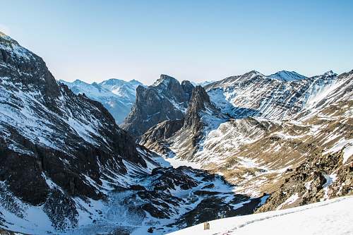 mountain snow capped mountains at daytime nature