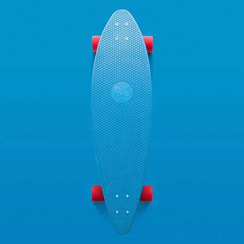 sports blue and orange longboard blue
