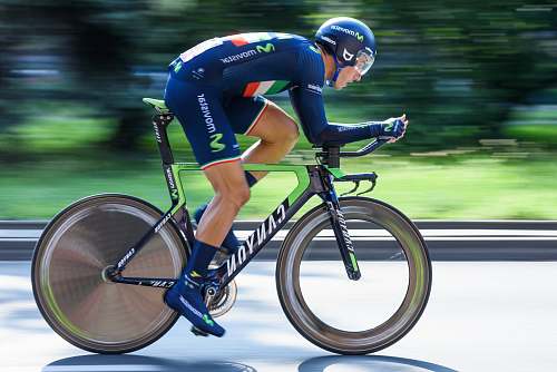 bicycle man in triathlon bike bike