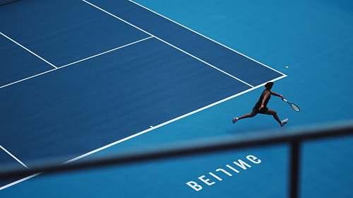 person man playing tennis in court human