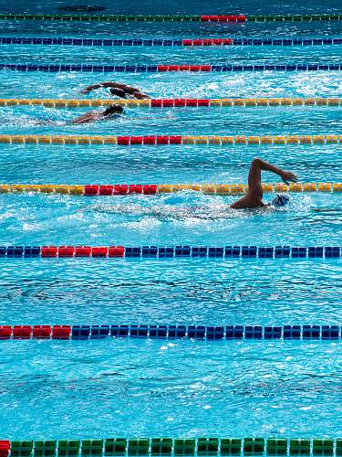 person three person swimming on pool human