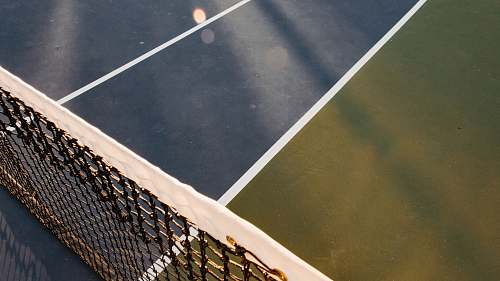 sports white and black tennis net tennis court