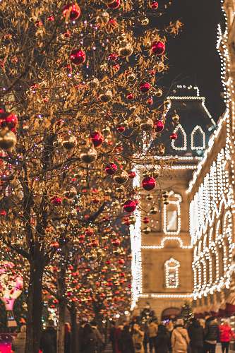paper closeup photo of tree with baubles moscow