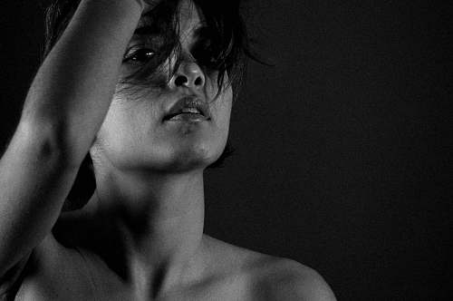 person grayscale photography of woman face