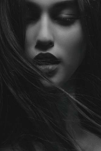 person grayscale photography of womens face human