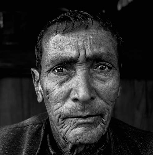 portrait macro shot of man face