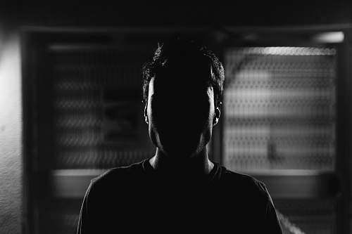 portrait man's face grayscale photo face