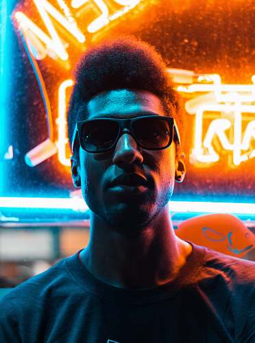 person man wearing black sunglasses portrait