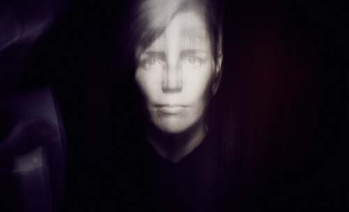 portrait grayscale photography of person face