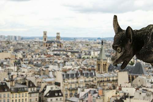 gargoyle gargoyle with high angled view of town statue