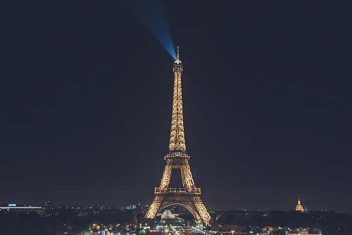 tower Eiffel Tower, Paris during nighttime architecture