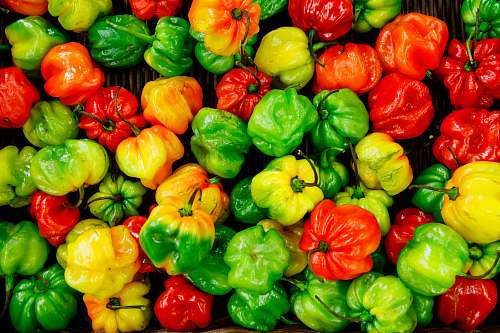 vegetable bunch of bell peppers produce