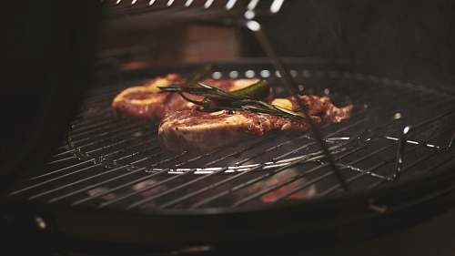 bbq selective focus photography of grilled meat on charcoal grill grill