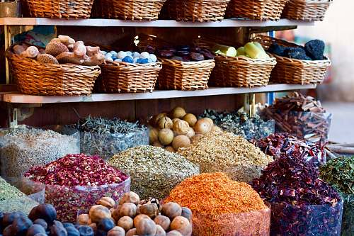 market vegetables in wicker baskets during daytime herbs