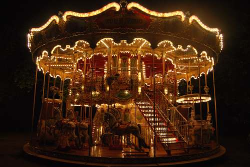 carousel lighted horse carousel amusement park